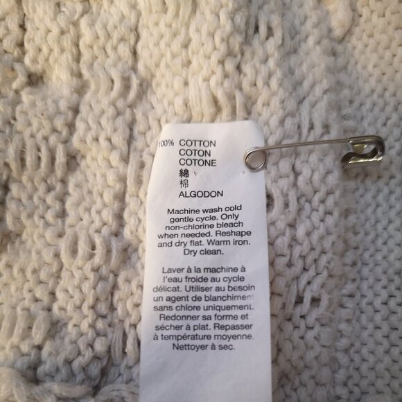 2/$30.00 Mix & Match - Gap Ladies Size Medium Beige Basket Weave Open Cardigan - Picture 9 of 10
